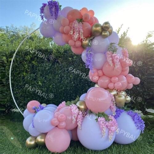 91Pcs Purple Latex Balloon Garland Arch Kit Macaron Pink Balloon Set Romantic Wedding DIY Decoration Birthday Globos Supplies