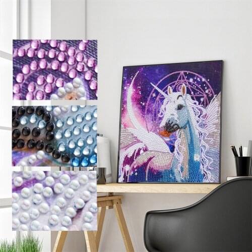 Special Shaped Diamond Painting White Horse Diamond Embroidery Crystal Mosaic Cartoon Animal Series Picture Kid Diamond Art Gift