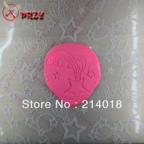 Free shipping silicone embossed mat Flower Silicone Handmade Fondant Mold art sugar Crafts pentagram 50*50*0.2CM SI:112