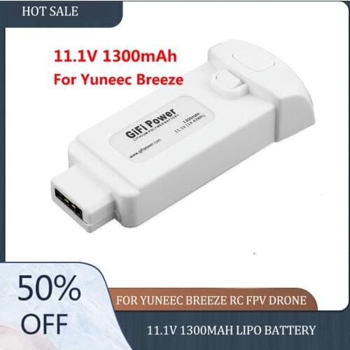 Big Promotion 11.1V 1300mAh Battery for Yuneec Breeze 14.43Wh Replacement Lithium Polymer Rechargeable Battery