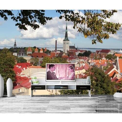 Custom 3d mural, Estonia Houses city photo Building wallpaper, living room tv wall kitchen bedroom restaurant 3d wallpaper
