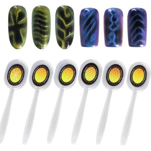 Cat Eye Gel Polish Magnet For Gel Varnish Nail Art Magnetic Stick Strips Wave Cross Magnet Pen Block DIY Manicure Tools LYC01-06