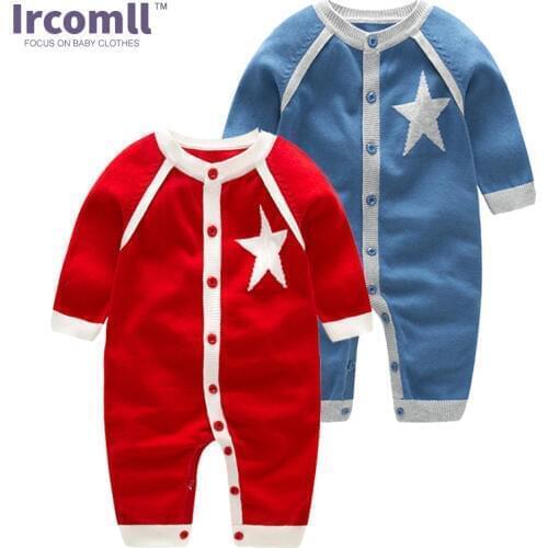 Ircomll NEWEST 2018 Newborn Baby Clothing Top Quality Sweater Stars Baby Boys Girls Rompers Spring Fashion Autumn Baby Clothes