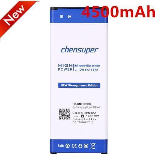 Quality chensuper 4500mAh Battery For SAMSUNG Note 4 note4 Dual Sim N9100 N9108V N9106W N9109W EB-BN916BBC