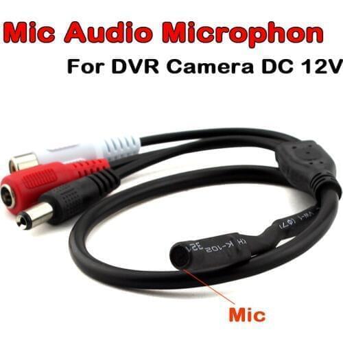 CCTV Mini Microphone for Audio pick up in Wide Range Camera Mic Audio Microphone for Security Camera DVR Video system DC 12V