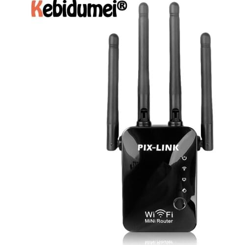 Kebidumei 300Mbps Mini Wirless WiFi Repeater Network 2.4G Wi-Fi Extender Range Expander Router 802.11 b/g/n with Dual Antennas
