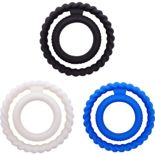 Testicular Ring Scrotum Massage Delay Ejaculation Silicone Ball Stretcher Penis Ring Cock Rings Trainer Sex Toys For Men 18