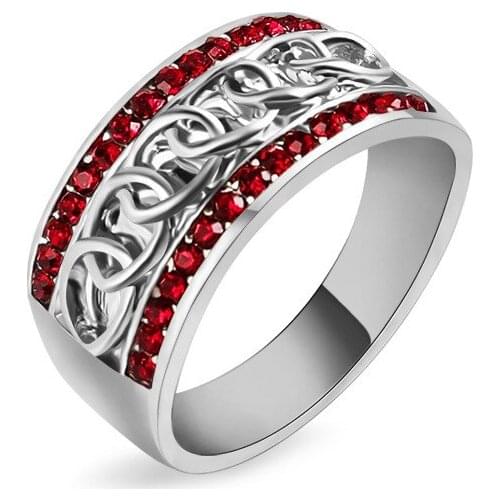 New Hot Sale Stainless Steel Ring Fashion Womens Hollow Chain-shaped Ring Luxury Jewelry