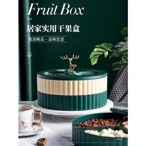 Nordic Living Room Candy Dried Fruit Storage Box Box Snack Storage Box With Separation With Lid Home Decor Storage Tray