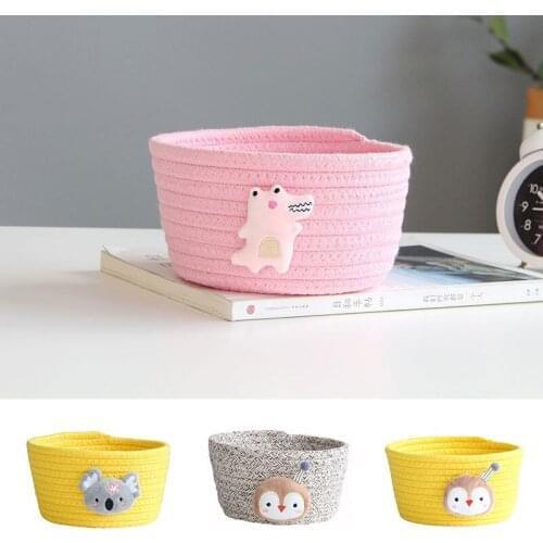 Cotton Rope Storage Baskets Weaving Nordic Home Sundries Baby Toys Tassels Storages Basket Desktop Small Organizer Box 16*9cm