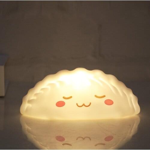 Creative gift dumplings led night light bedroom home bedside sleep feeding silicone light new strange birthday gift