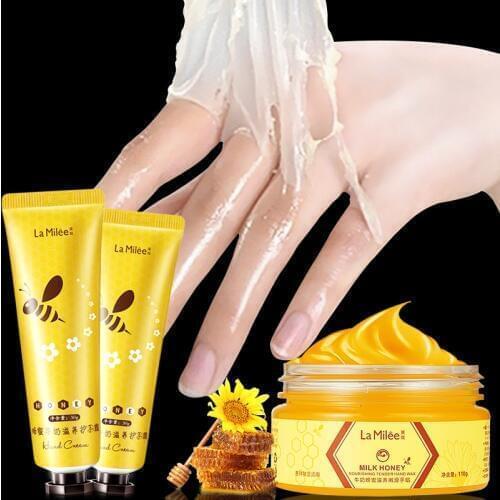 LAMILEE Milk Honey Hand Wax Hand Cream Moisturizing Whitening Exfoliating Calluses Hand Film Hand Care Set