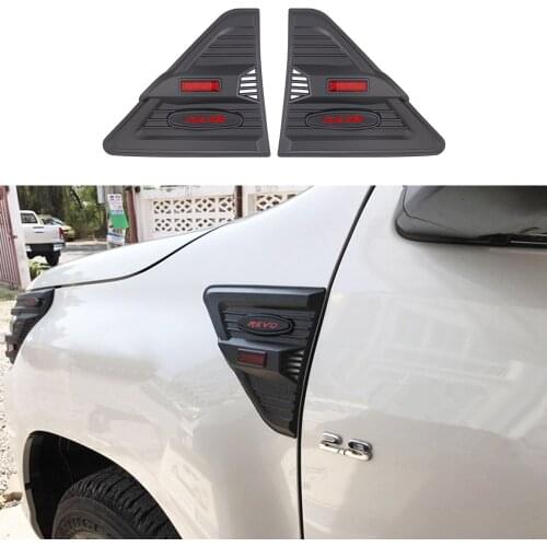 ABS Matte Black Side Vent Cover Decoration Side Wind Lamp Fit For Toyota Hilux REVO 2015-2020 Car Styling Pickup Accessories
