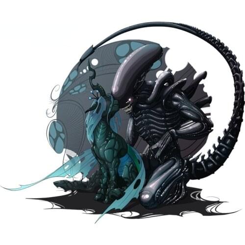 13cm X 11cm for Pig Alien Movie Car Stickers and Decals Vinyl Waterproof 3D Occlusion Scratch Decals Body for Car Suitcase