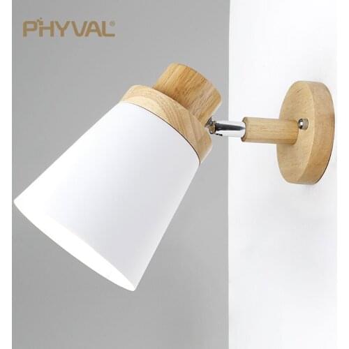 Wall lights bedside wall lamp wall sconce modern wall light for bedroom Nordic macaroon 6 color steering head E27 85-285