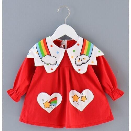 2020 Autumn Baby Girl Dress for Newborn Long Sleeve Princess Dresses 1st Birthday Dress 0-2y Vestidos Infant Baby Girl Clothes