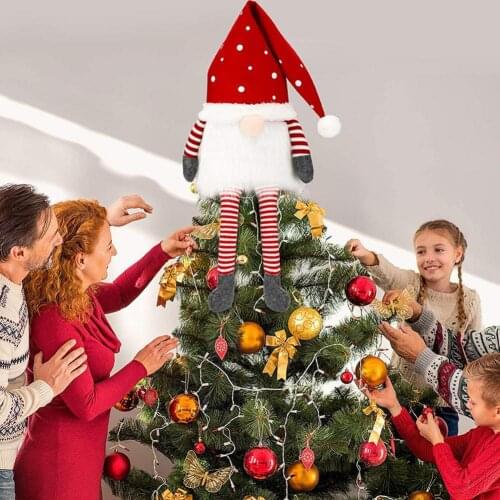 Christmas Tree Top Hanging Decorations Cute Gnome Faceless Doll Tabletop Ornaments Festival Home Indoor Outdoor Decor Pendants
