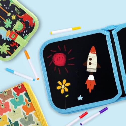 Portable Kid Painting Book Double-sided Erasable Drawing Book Animal Graffiti Writing Board Early Education Stationery Supplies