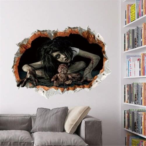 Happy Halloween Wall Floor Sticker Horror Wall Stickers Silent Skull Sticker car Window Home Decoration Decal Decor Party