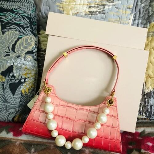 Frog Bag 2021 New Trendy Niche Crocodile Pattern Gradient Color Underarm Bag Fashion Single Shoulder Bag