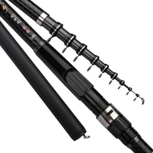 Carbon Fiber Rock Fishing Rod 3.6 / 4.5 / 5.4 / 6.3 / 7.2m Retractable Ultra-light Telescopic Fishing Pole Super-hard GAN034