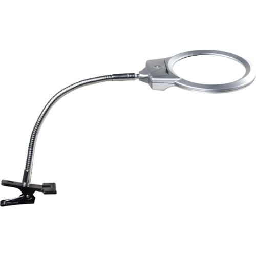 2.5X & 5X Magnifier with Clamp DIY Diamond Painting Magnifier Lamp with Light Desk Sewing Table & Easel Use