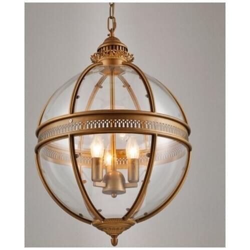 Vintage Loft Glass Globe Pendant Light Iron Round Ball Lamp Shade Hanging Lamp Kitchen Fixture Luste Home Lighting E27 Fitting