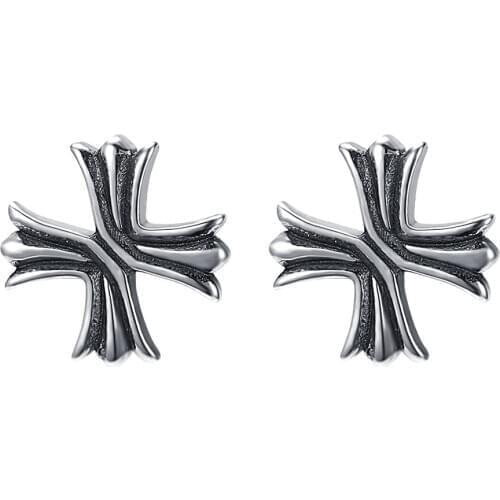 ZS Stainless Steel Earring Studs Punk Rock Fashion Earrings Piercing Studs Rings For Hip Hop Earrings Piercing Jewelry