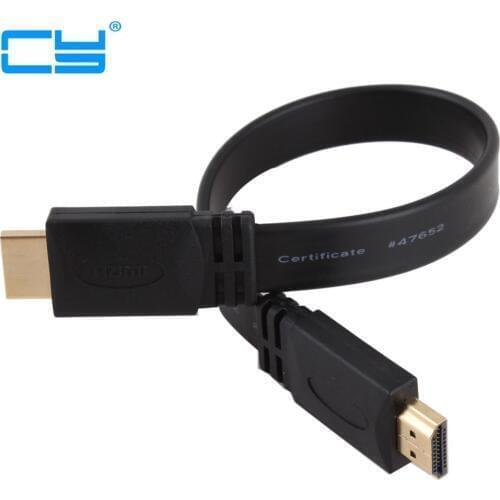 1.4 Version 3D Gold Plated Plug HDMI to HDMI Flat Port Wire Cable 25cm Short Cabo HDMI Cable for HDTV XBOX PS3 25cm- 50cm