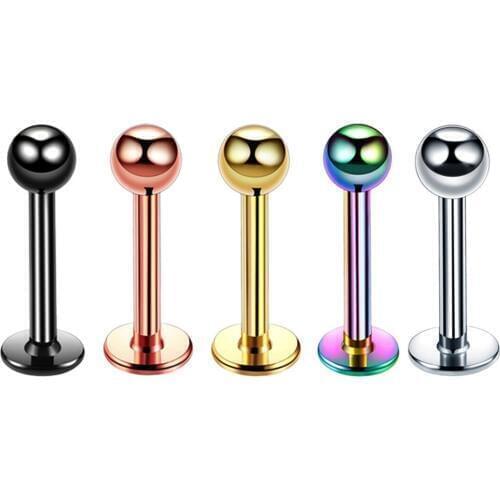 1PC Stainless Steel Ball Labret Lip Piercing Stud Round Ball Stud Ring Ear Tragus Cartilage Lip Ring Body Piercing Jewelry
