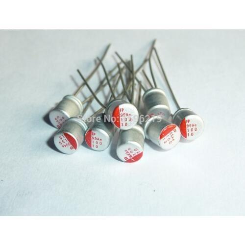 100pcs 10uF 10V FP 4x5mm For Motherboard 10V10uF Solid Electrolytic Capacitors