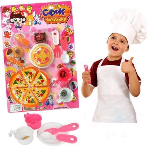 16pcs/set pretend play children Kitchen toy Simulated Pizza Sushi DIY Scene simulation parent-child interaction children Gifts