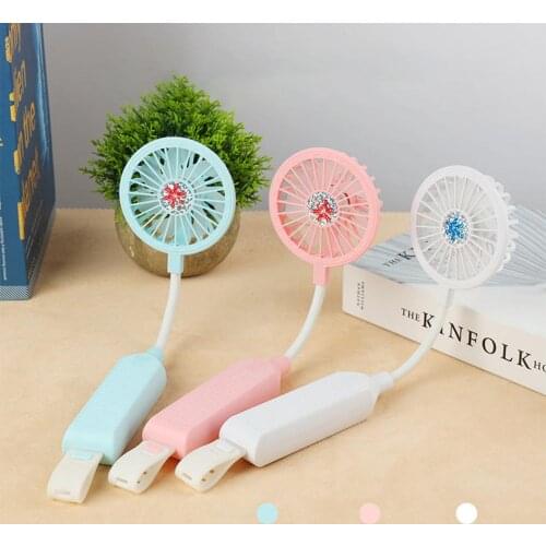 2pcs Three-speed Adjustable USB Fan Mute Charging Small Fan Outdoor Mountain Climbing Portable Detachable Hanging Neck Fan