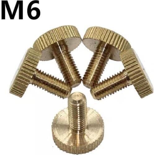 20PCS M6x8/10/12/16/20/25mm Brass flat head Hand tighten Thumb Screws