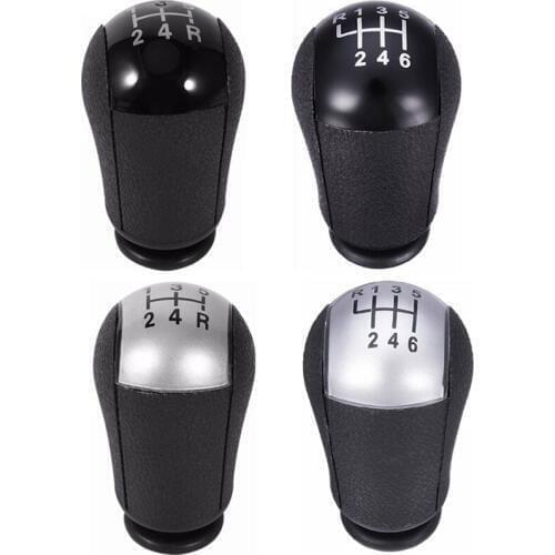 5 6 Speed MT Gear Stick Shift Knob Car For Ford Focus Mondeo MK3 S-MAX C-MAX Mustang Galaxy Fiesta MK6 Transit Black Silver