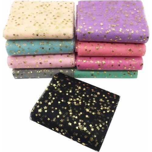 5 Yards/roll 8cm Glitter Star Tulle Roll DIY Pompoms Skirt Bow Cake Topper Tutu Soft Squine Tulle Wedding Birthday Decoration