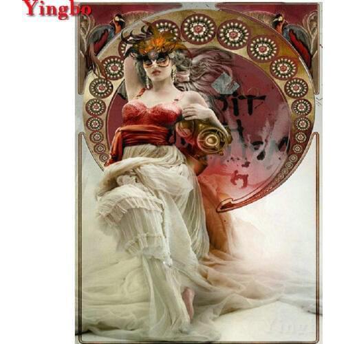 5d diy diamond painting beauty mask cross stitch rhinestone pictures full drill square/round resin diamond embroidery beadwork