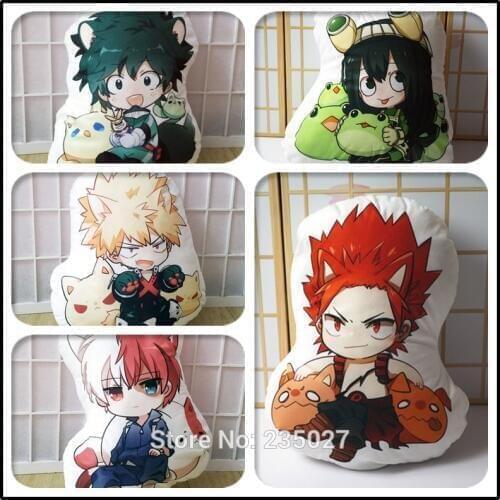 Anime My Hero Academia Izuku Bakugou Todoroki Asui Kirishima figure pillow toy stuffed plush doll double sided case 50cm