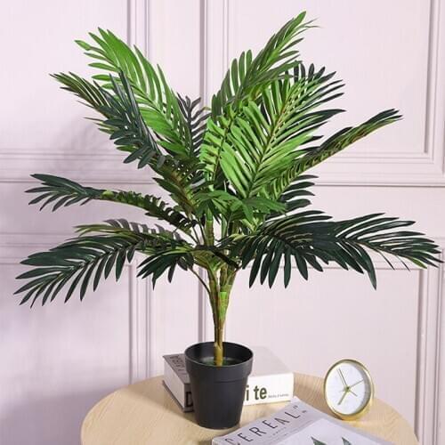 60cm 18 Heads Large Artificial Palm Tree Fake Coconut Plants Tropical Monstera Silk Palm Leaf Withnot Pot For Home Garden Decor