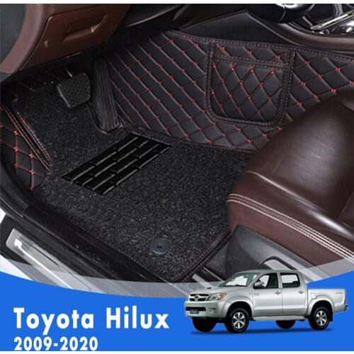 LHD Double layer Wire loop Carpets Car Floor Mats For Toyota Hilux 2020 2019 2018 2017 2016 2015 2014 2013 2012 2011 2010 2009
