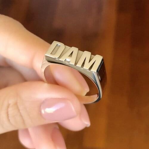3D Custom Name Rings For Women Men Personalized Hip Hop Carved Stainless Steel Punk Letter Ring Jewelry Couple Gift Anillos BFF
