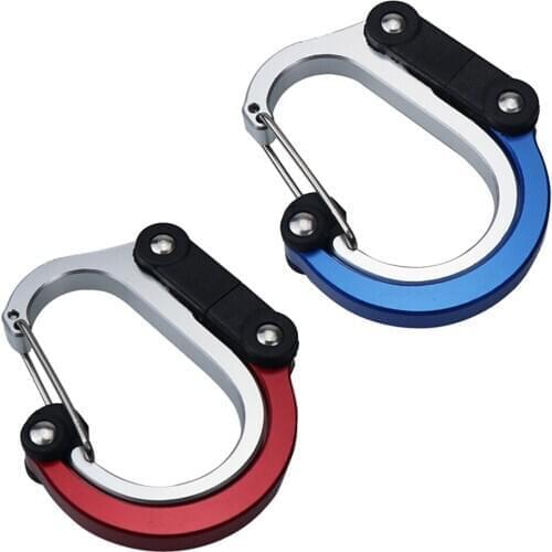 Multifunctional D-ring Backpack Carabiner Outdoor Camping Hiking Aluminum Alloy Rotating Snap Clip Buckle Hook Mountain Climbing