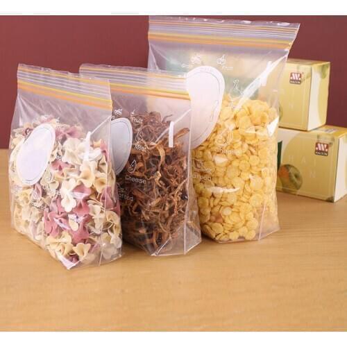 Reusable Vegetable Fruit Fresh Keeping Bag Freezing Food Saran Wrap Double Zipper Seal Snack Storage Bag Kitchen Organizer Goods