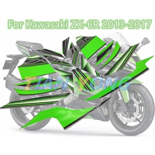 Motorcycle racing team Customized body waterproof decal fairing sticker For Kawasaki ZX-6R 2013-2017 2013 2014 2015 2016 2017