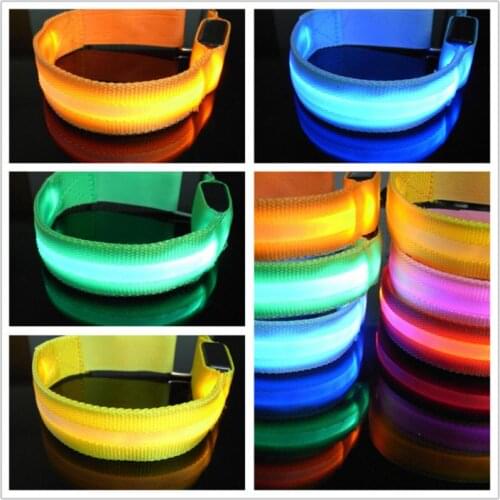 Outdoor Luminous Bracelet Armband Flashing Belt Reflective LED Running Light Bracelet Safety Warning Lights Colorful Shine Lamp