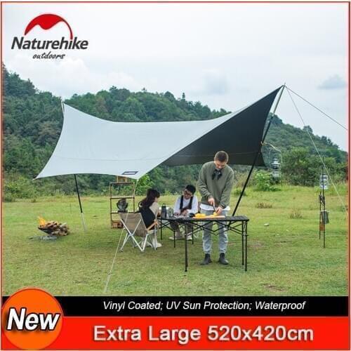 Naturehike Camping Outdoor Extra Large Tarp 520*420cm Hexagonal Sun Shade for Patio UV Block for Outdoor Facility and Activities