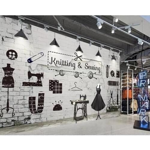 Beibehang Wallpaper vintage brick wall clothing store image background wall home decoration living room bedroom TV 3d wallpaper