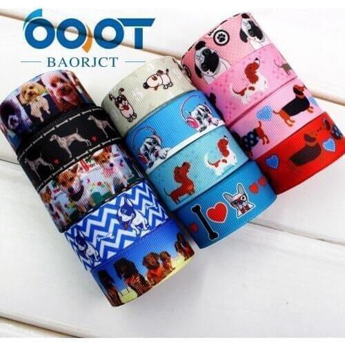 OOOT BAORJCT 173311,22mm Cute pet Printed grosgrain ribbon,DIY handmade,Wedding decoration materials,Valentines Day