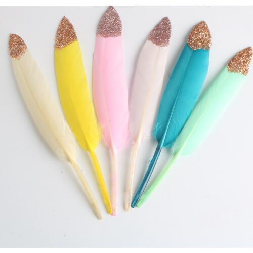 10pcs/lot Duck Gold Feathers Goose Feathers For Crafts 10-15cm/4-6inch Natural Feather Plumes For Jewelry Making Decor