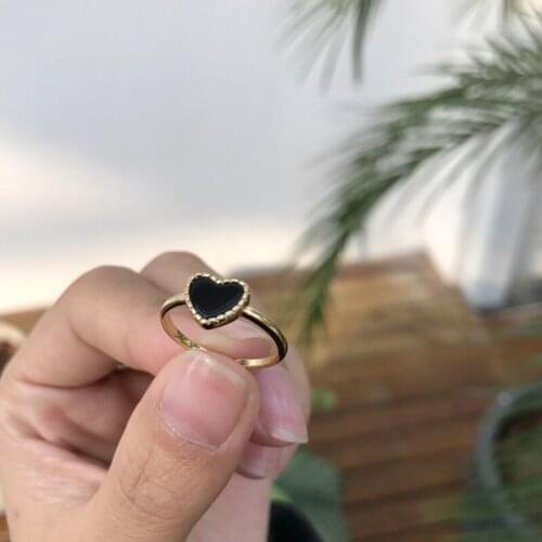 18K Gold Plated Black Agate Finger Silver Rings For Women Girls Wedding Sterling Silver 925 Ring Fine Jewelry Gifts For Friends